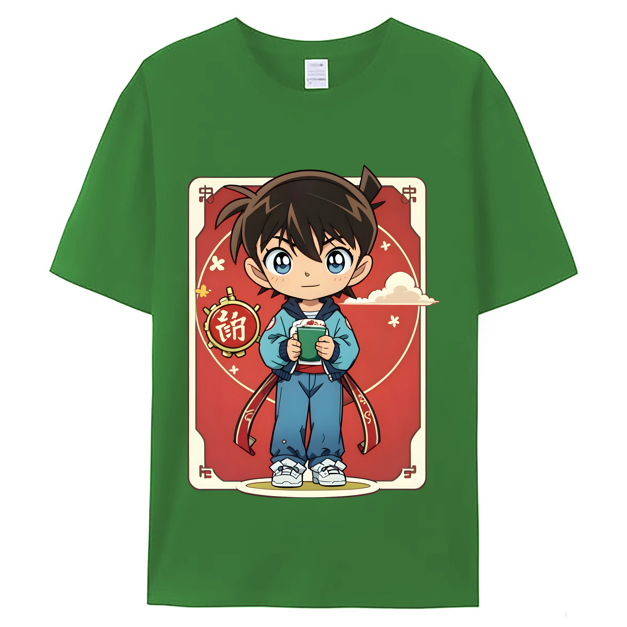 （画像用） 名探偵コナン 江戸川 コナン Detective Conan Conan Edogawa レディースカジュアルプリントTシャツ（綿100％）
